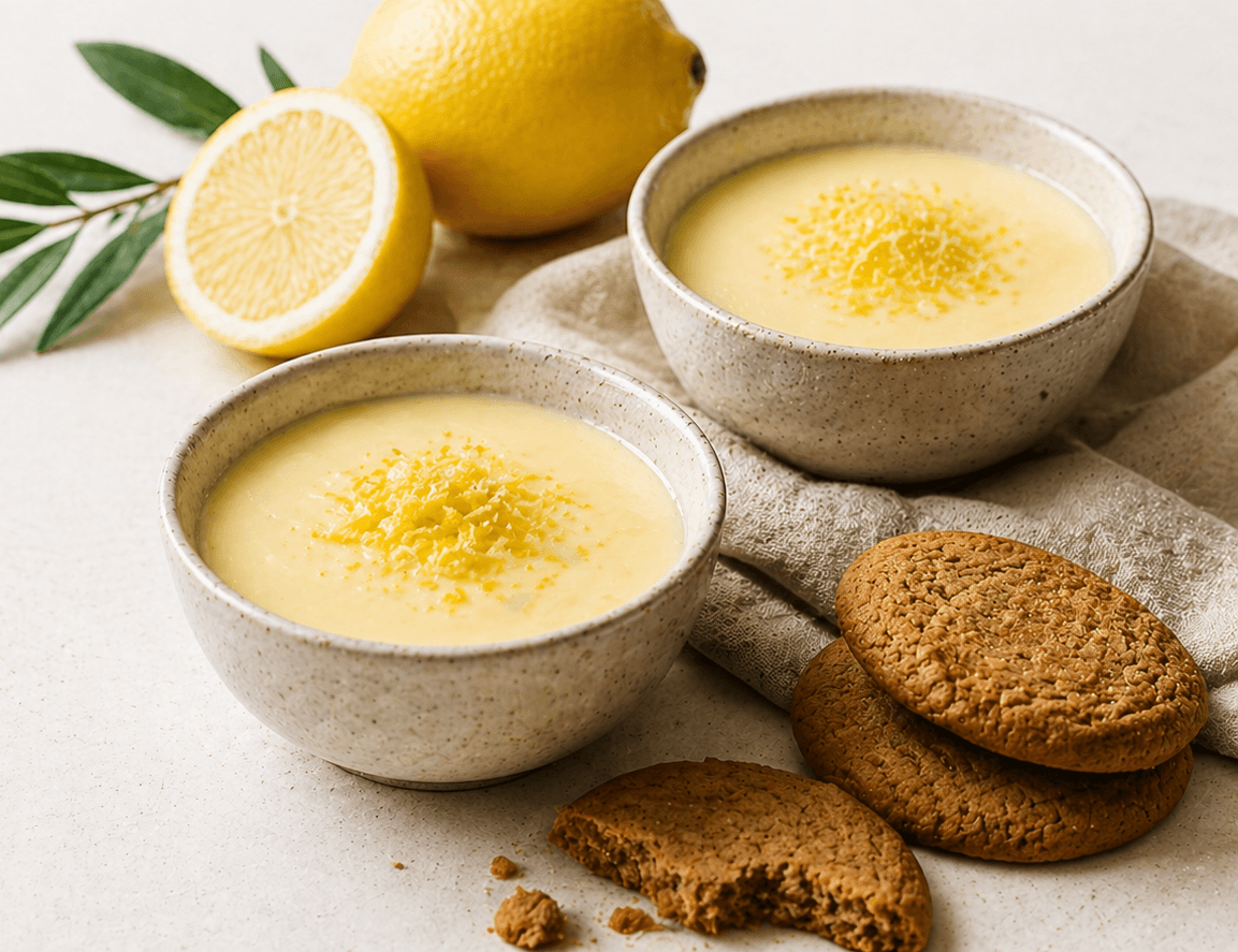 Lemon Posset & Ginger Biscuits